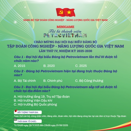 Lan tỏa niềm tự hào qua Minigame “TÔI LÀ THÀNH VIÊN PETROVIETNAM”